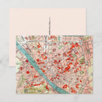Carte ancienne de Florence sur carte postale