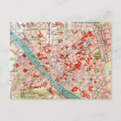 Carte ancienne de Florence sur carte postale (Devant)