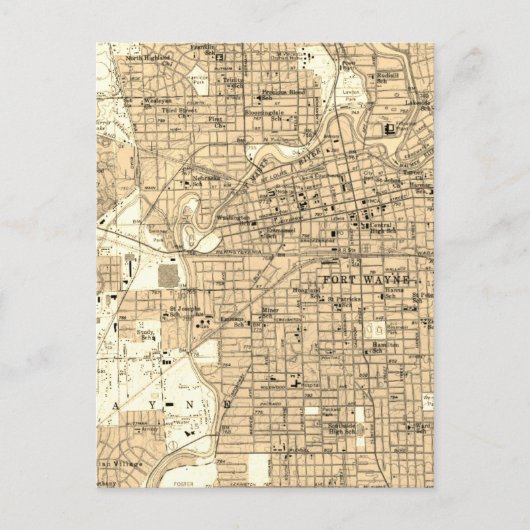 Carte ancienne de Fort Wayne Indiana (Devant)