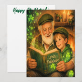 Carte ancienne de la Saint-Patrick pour grand-père (Devant / Derrière)