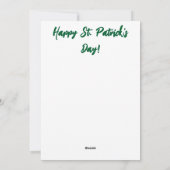 Carte ancienne de la Saint-Patrick pour grand-père (Dos)