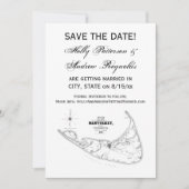 Carte ancienne de l'île de Nantucket MA Noir (Devant)