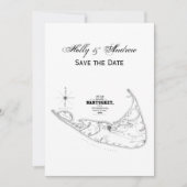 Carte ancienne de l'île de Nantucket MA Noir (Devant)