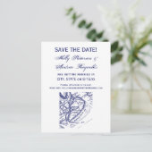 Carte ancienne de l'île Hilton Head SC Bleu marine (Debout devant)