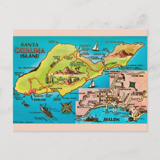 Carte ancienne de l'île Santa Catalina (Devant)