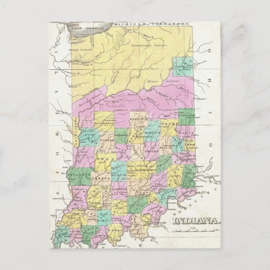 Carte ancienne de l'Indiana (1827) (Devant)