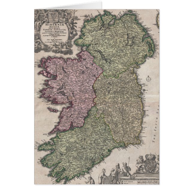 Carte ancienne de l'Irlande (1716) (Devant)