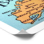 Carte ancienne de Long Island Impression 12x18 (Coin)