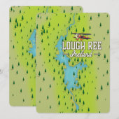 Carte ancienne de Lough Ree Irlande. (Devant / Derrière)