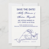 Carte ancienne de Martha's Vineyard #1 Bleu marine (Devant)