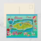 Carte ancienne de Nassau Bahamas (Devant / Derrière)