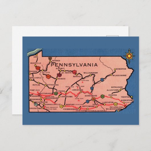 Carte ancienne de Pennsylvanie  (Devant / Derrière)