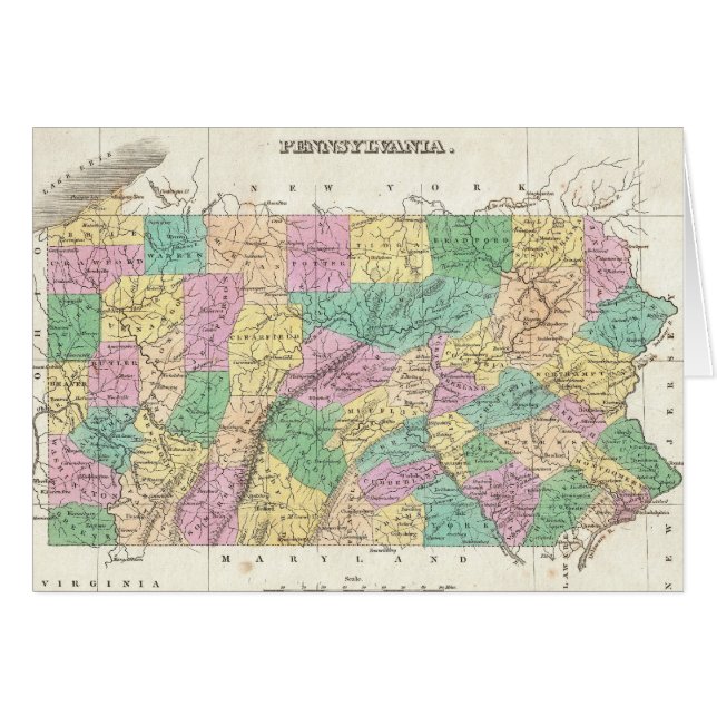 Carte ancienne de Pennsylvanie (1827) (Devant horizontal)