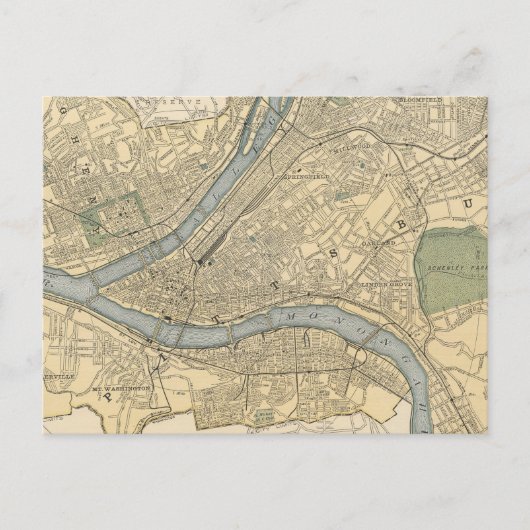 Carte ancienne de Pittsburgh PA (1891) (Devant)