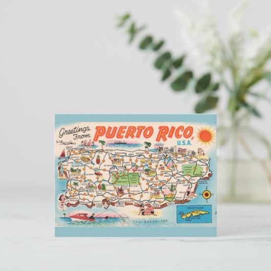 Carte ancienne de Porto Rico (Debout devant)
