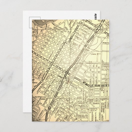 Carte ancienne de Riverside, CA (Devant / Derrière)