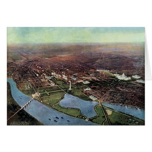 Carte ancienne de Washington DC et de la rivière P (Devant horizontal)