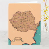 Carte ancienne des comtés de Roumanie (Fleur jaune)