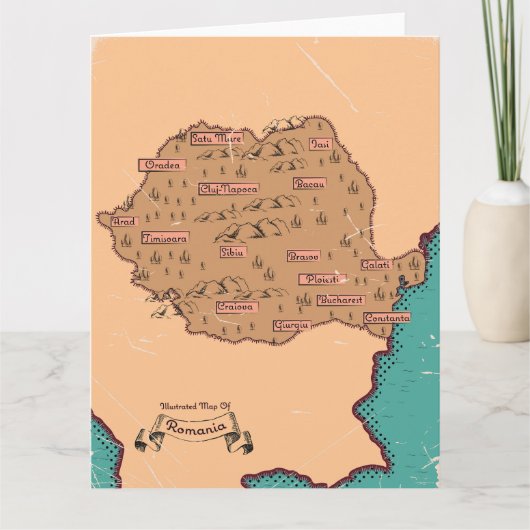 Carte ancienne des comtés de Roumanie (Devant)