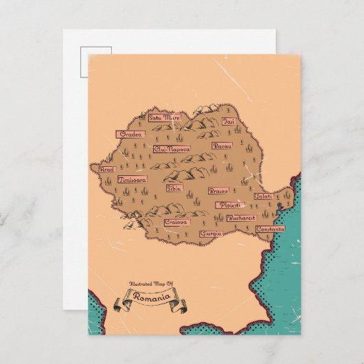 Carte ancienne des comtés de Roumanie (Devant / Derrière)