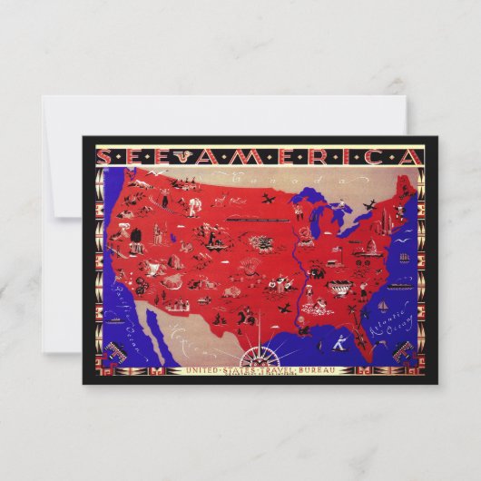 Carte ancienne des États-Unis Changement d'adresse (Devant)