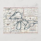 Carte ancienne des Grands Lacs, 17e siècle (Devant)