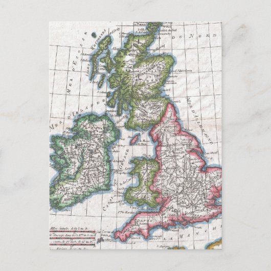 Carte ancienne des îles britanniques (1780) (Devant)