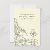 Carte ancienne d'Israël Benjamin Bar Mitzvah Merci (Dos)