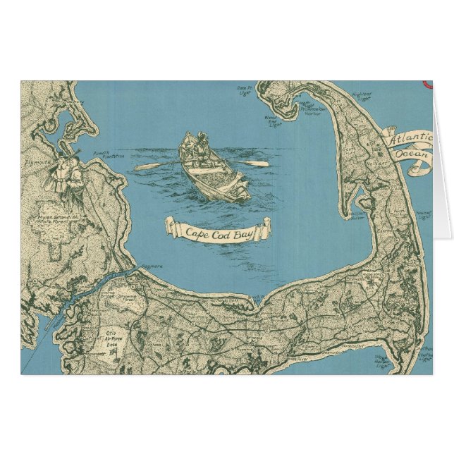 Carte ancienne du Cap Cod (1945) (Devant horizontal)