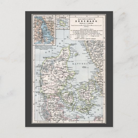 Carte ancienne du Danemark, Danmark en danois, 190 (Devant)