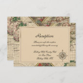 Carte ancienne du monde de réception de mariage (Devant / Derrière)