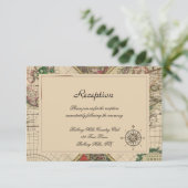 Carte ancienne du monde de réception de mariage (Debout devant)