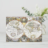 Carte ancienne du monde par Hendrik Hondius, 1630 (Debout devant)