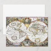 Carte ancienne du monde par Hendrik Hondius, 1630 (Devant / Derrière)