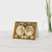 Carte ancienne du monde sur carte de note (Devant)