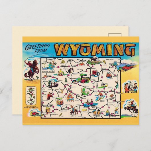 Carte ancienne du Wyoming (Devant / Derrière)