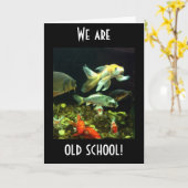 CARTE ANCIENNE ÉCOLE DIT CE GROUPE D'HUMOURS POISSON-ANN (Fleur jaune)