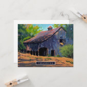 Carte Ancienne ferme rustique (Devant/Arrière en situation)