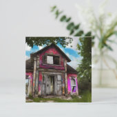 Carte Ancienne maison de grange abandonnée près de la fo (Debout devant)