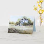 Carte Ancienne Maison Victorienne Avec Chats Rustique Ca (Fleur jaune)