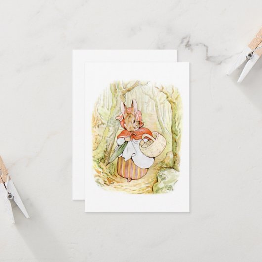 Carte Ancienne Mme Rabbit (Petit Chaperon Rouge) (B Pott (Devant/Arrière en situation)