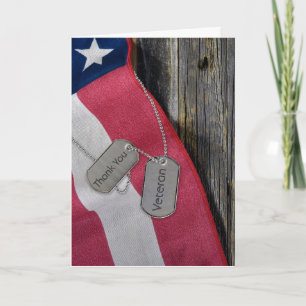 Carte Anciens Combattants - Chiens de fête sur le drapea