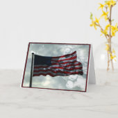 Carte Anciens combattants, drapeau américain et vétéran  (Fleur jaune)