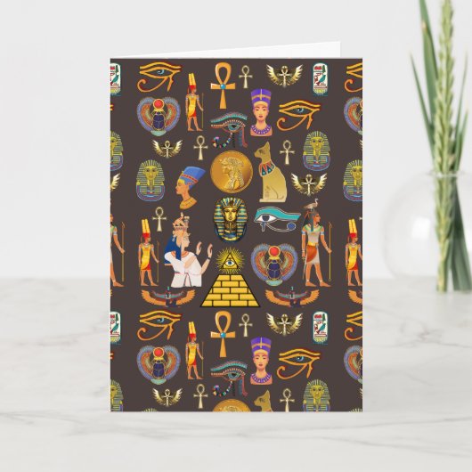 Carte Ancient Egyptian Hieroglyphic Pattern Symbol       (Devant)