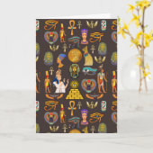 Carte Ancient Egyptian Hieroglyphic Pattern Symbol       (Fleur jaune)