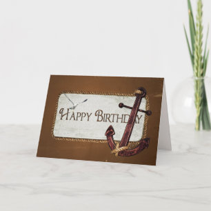 Carte Ancre d'anniversaire nautique