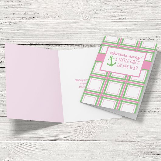 Carte Ancres Éloignées Fille Baby shower nautique