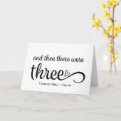 Carte And Then There Were Three Pregnancy Congrats Baby (Fleur jaune)