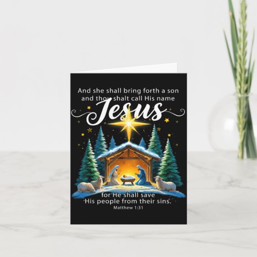 Carte And Thou Shalt Call His Name Jesus Nativity Christ (Devant)