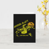 Carte Andermatt Suisse Ski Rétro Tee (Fleur jaune)
